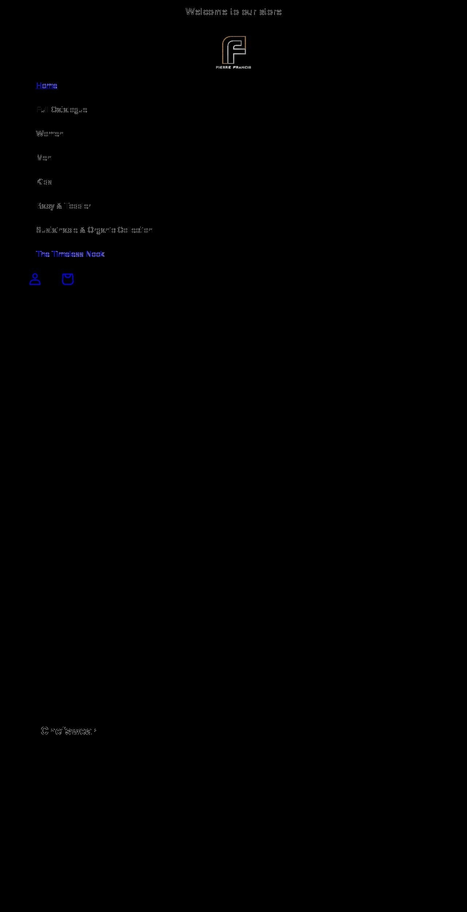 pierrefrancis.co.uk shopify website screenshot