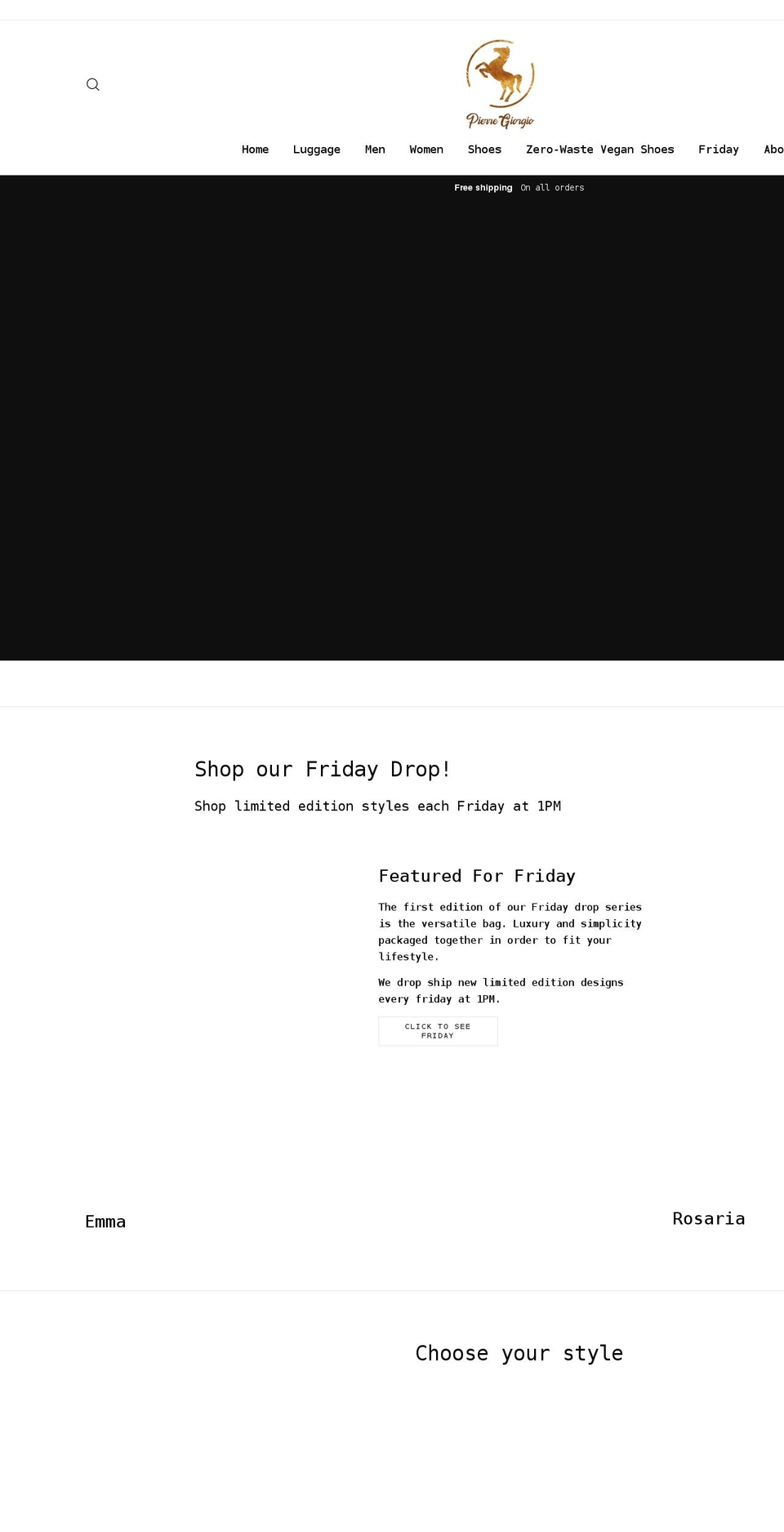 pierregiorgio.com shopify website screenshot