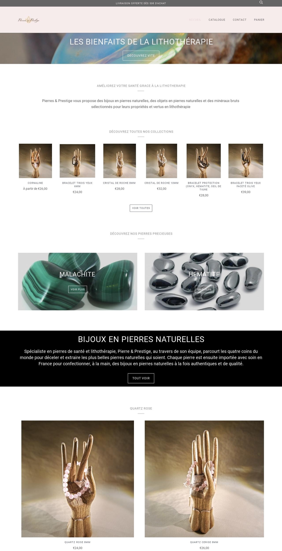 pierresprestige.fr shopify website screenshot