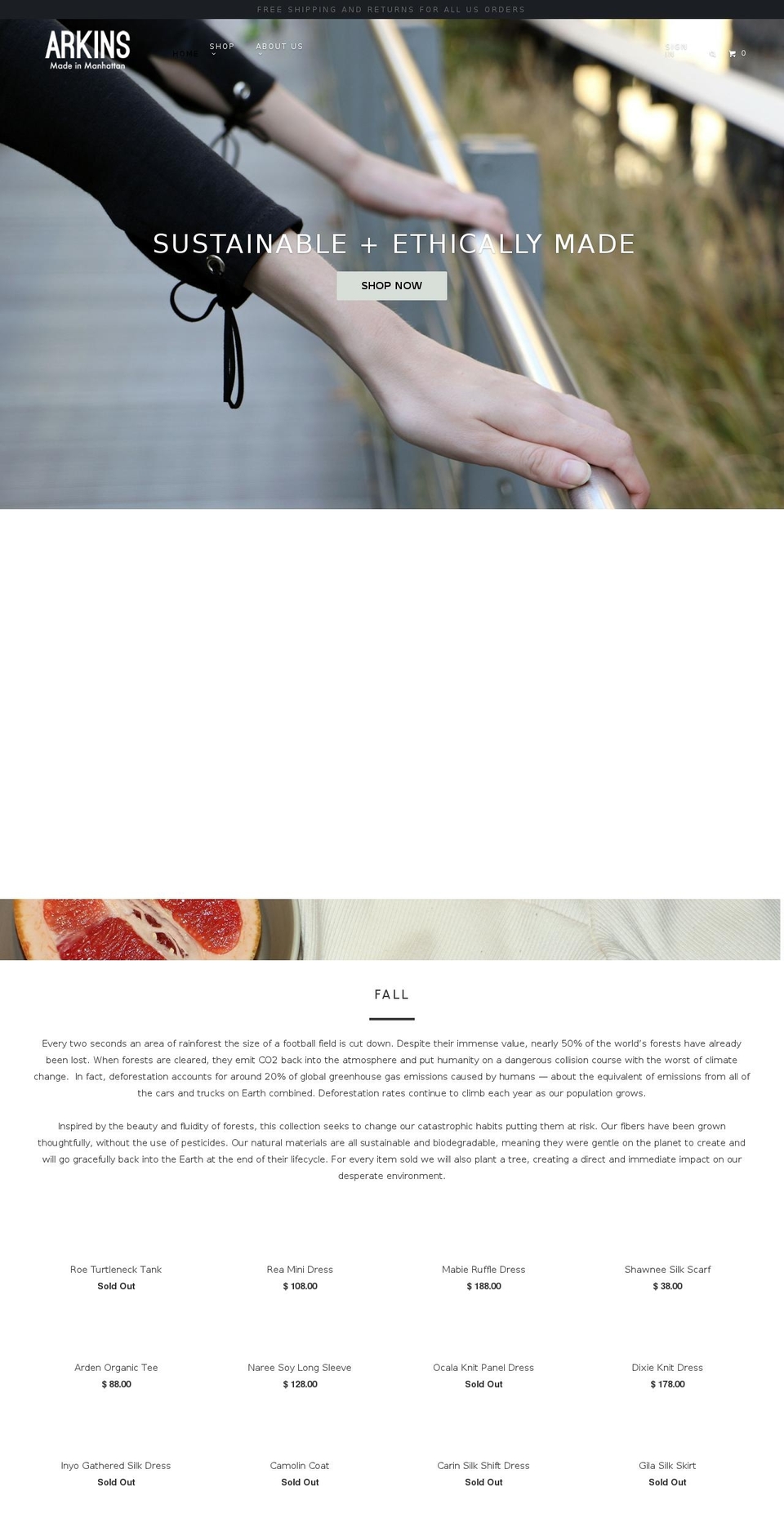 pierson-arkins.com shopify website screenshot