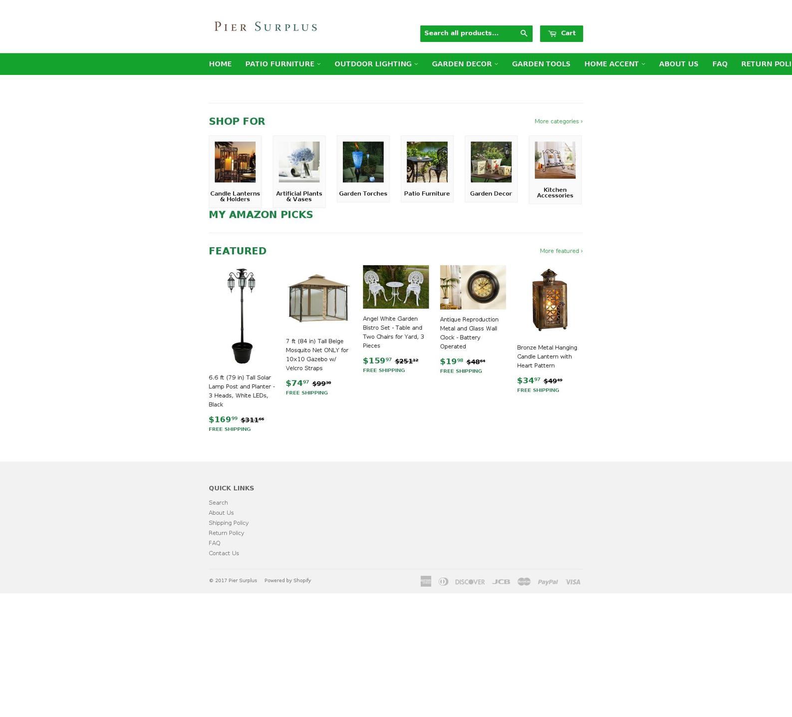 piersurplus.com shopify website screenshot