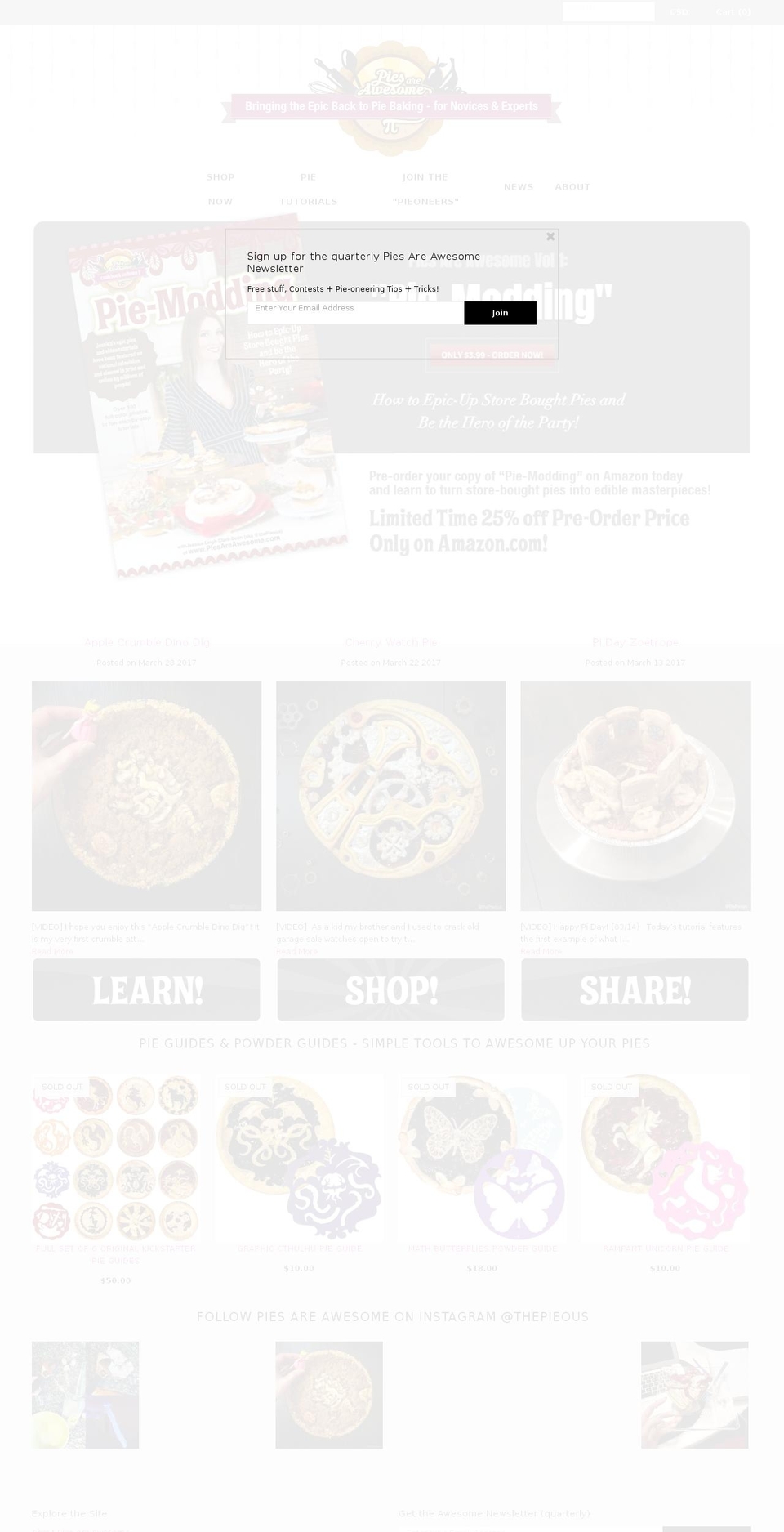 piesareawesome.com shopify website screenshot