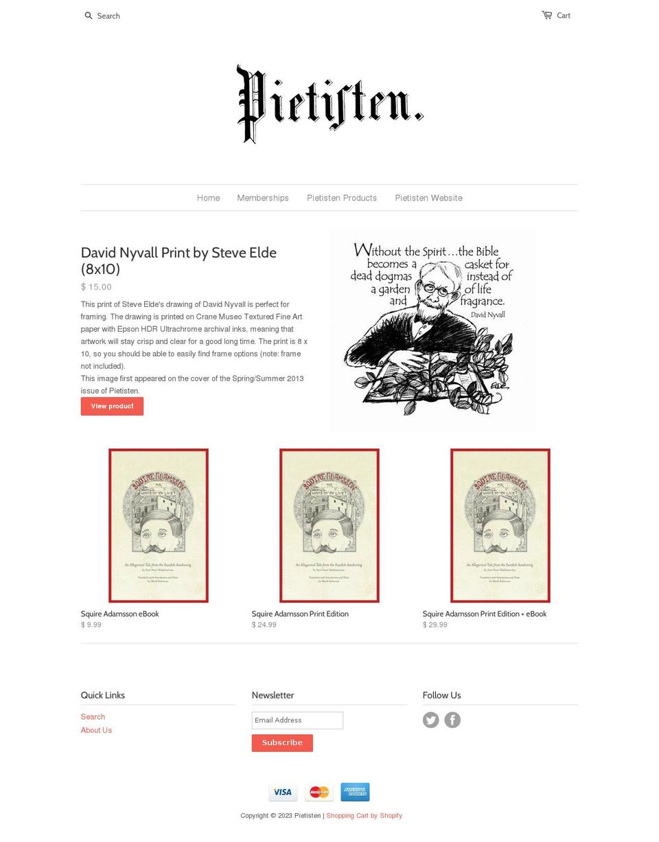 pietisten.myshopify.com shopify website screenshot