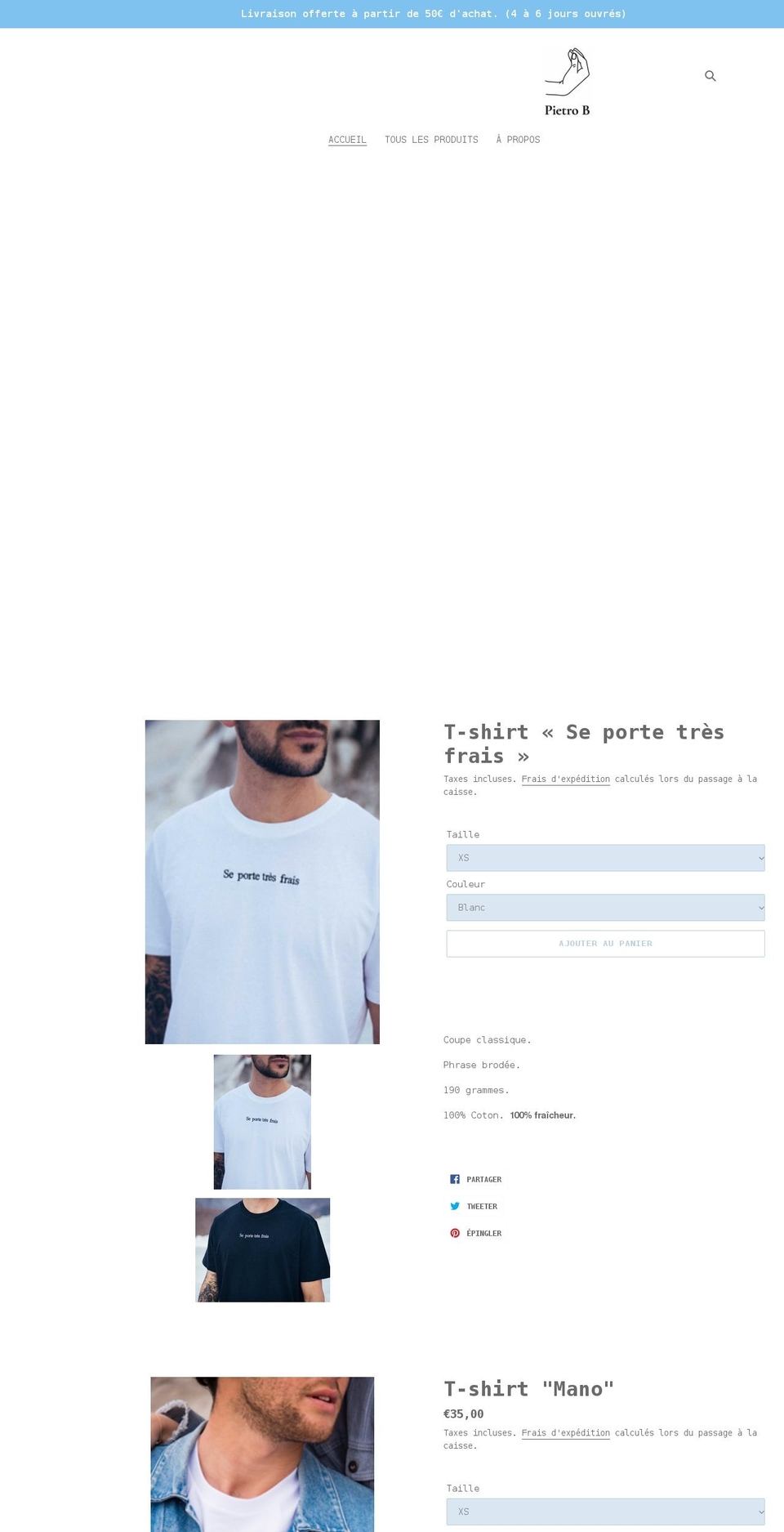 pietro-ballino.com shopify website screenshot