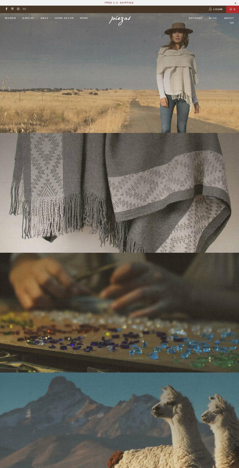 piezasandinas.com shopify website screenshot