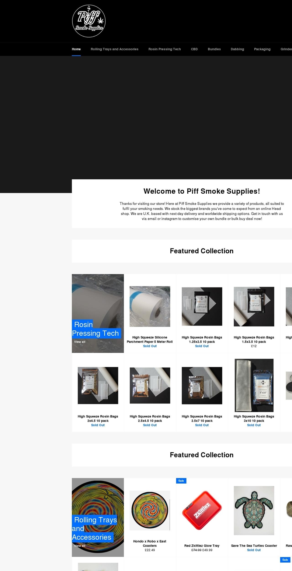 piffsmokesupplies.com — Shopify storefront screenshot