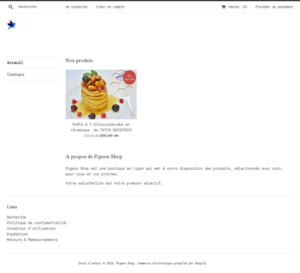pigeon-shop.com shopify website screenshot
