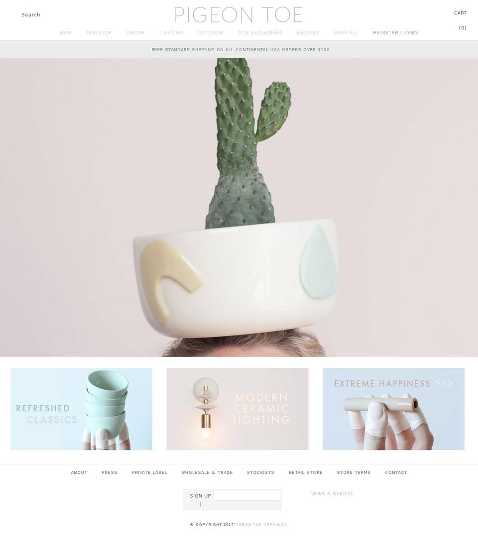 pigeon-toe.com shopify website screenshot