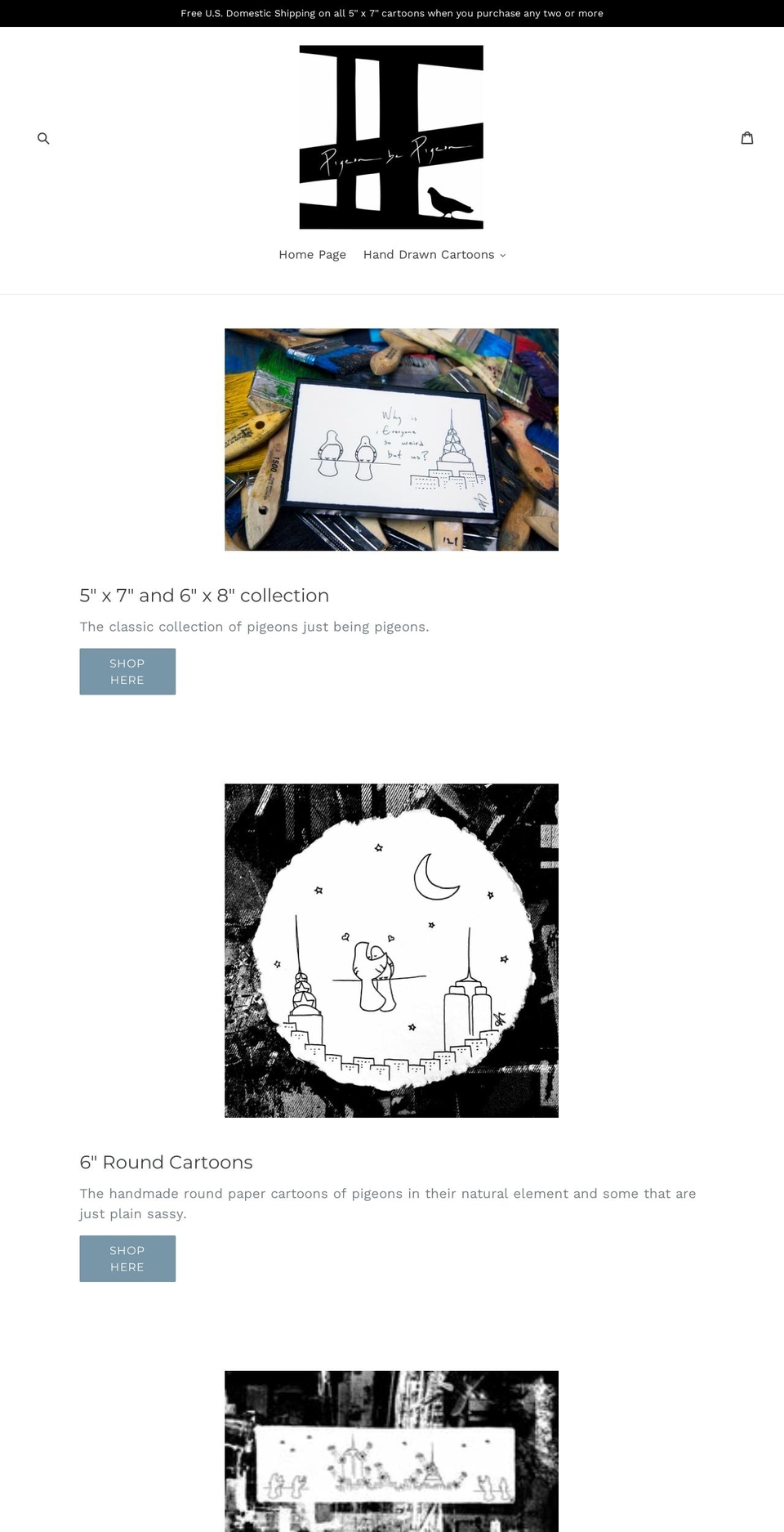 pigeonbepigeon.com shopify website screenshot