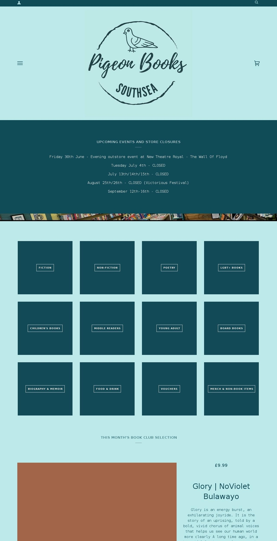 pigeonbooks.co.uk shopify website screenshot