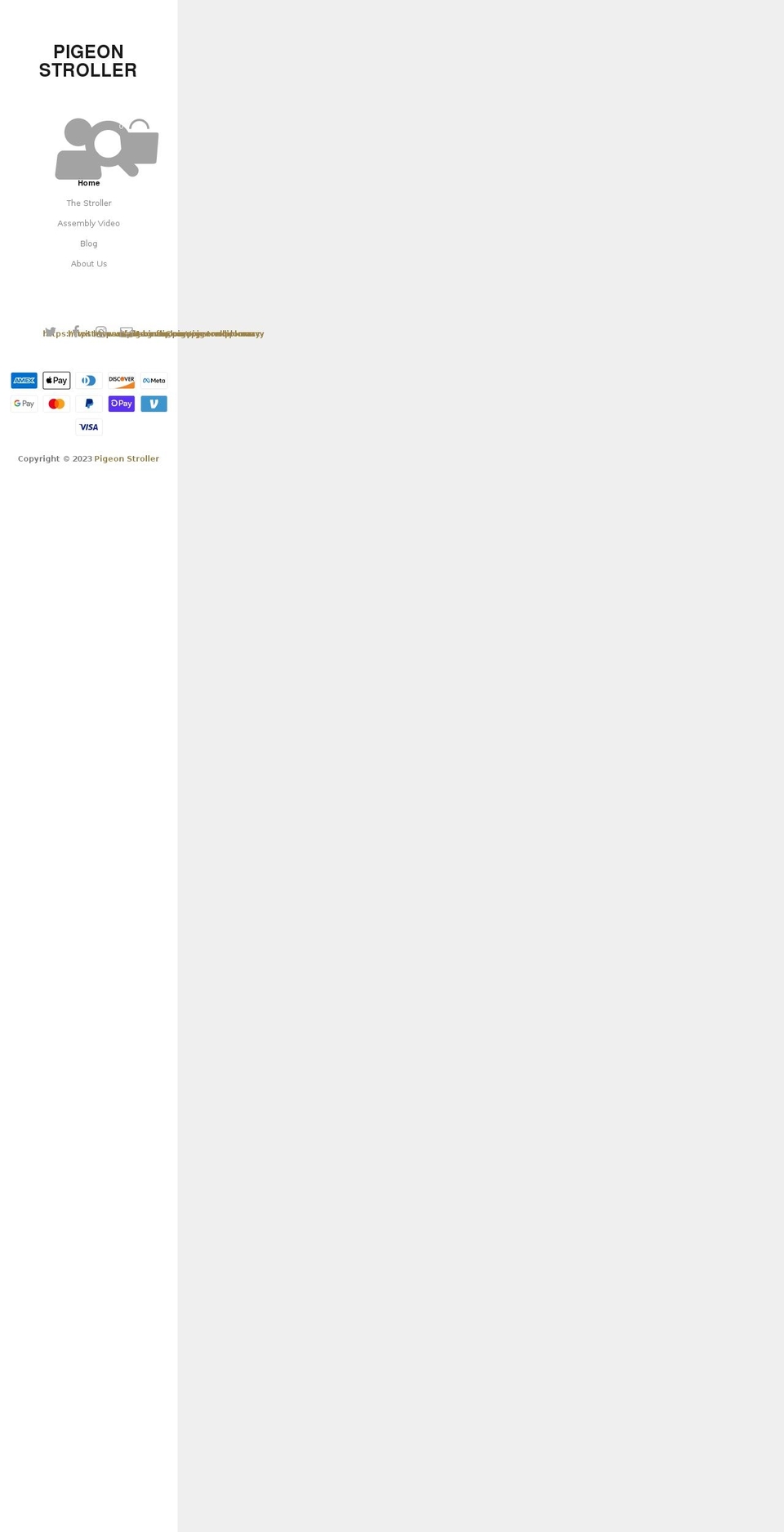 pigeonstroller.com shopify website screenshot
