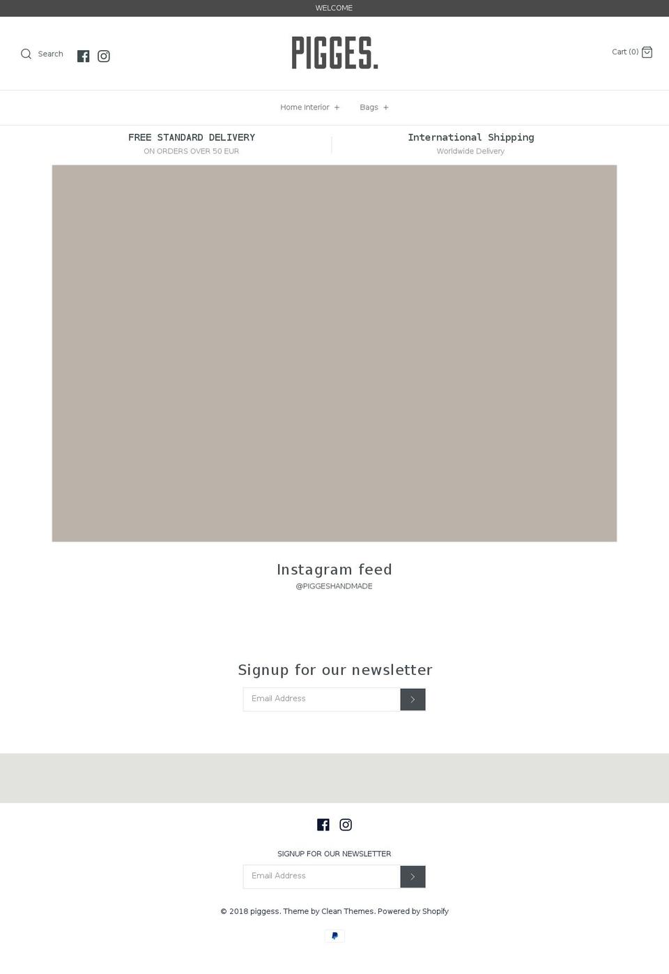 pigges.com — Shopify storefront screenshot