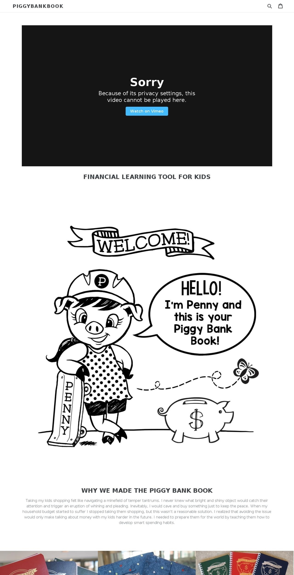 piggybankbook.com shopify website screenshot