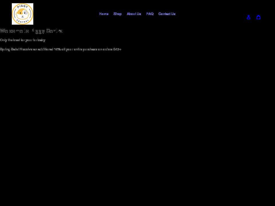 piggycentral.com shopify website screenshot