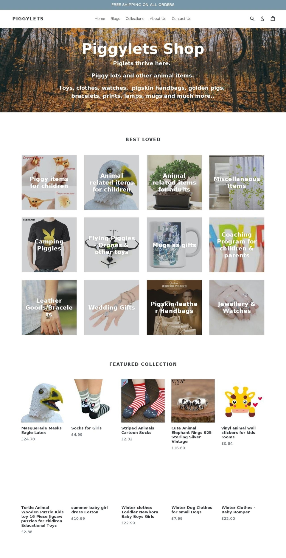 piggyletshop.com shopify website screenshot