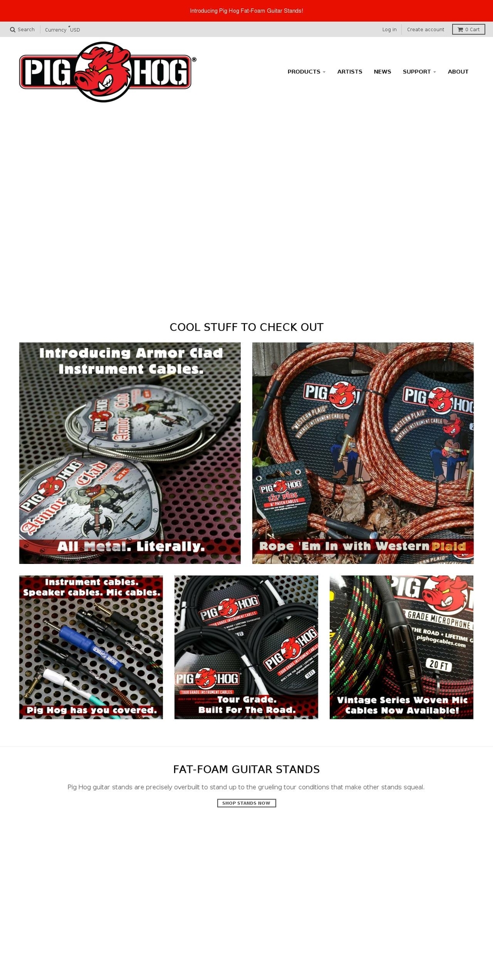 pighogcables.com shopify website screenshot