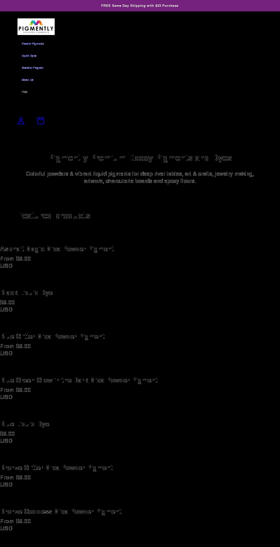 pigmently.com shopify website screenshot