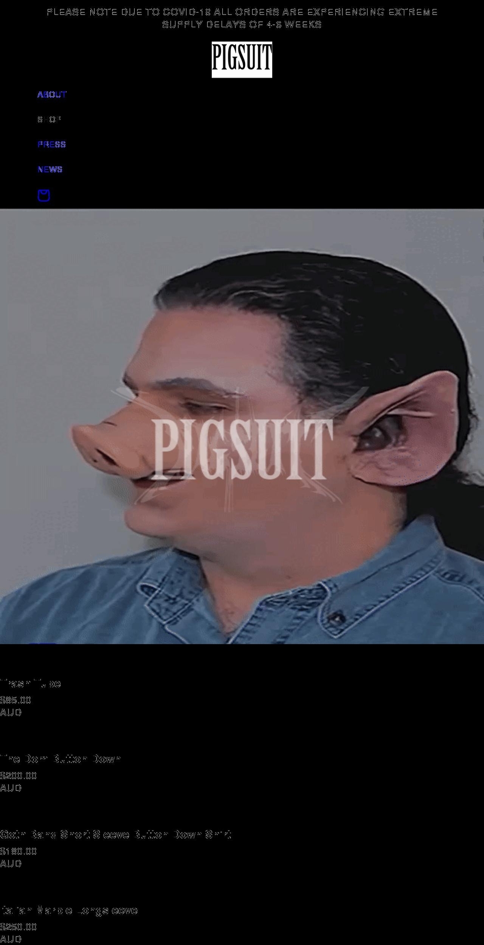 pigsuit.com shopify website screenshot