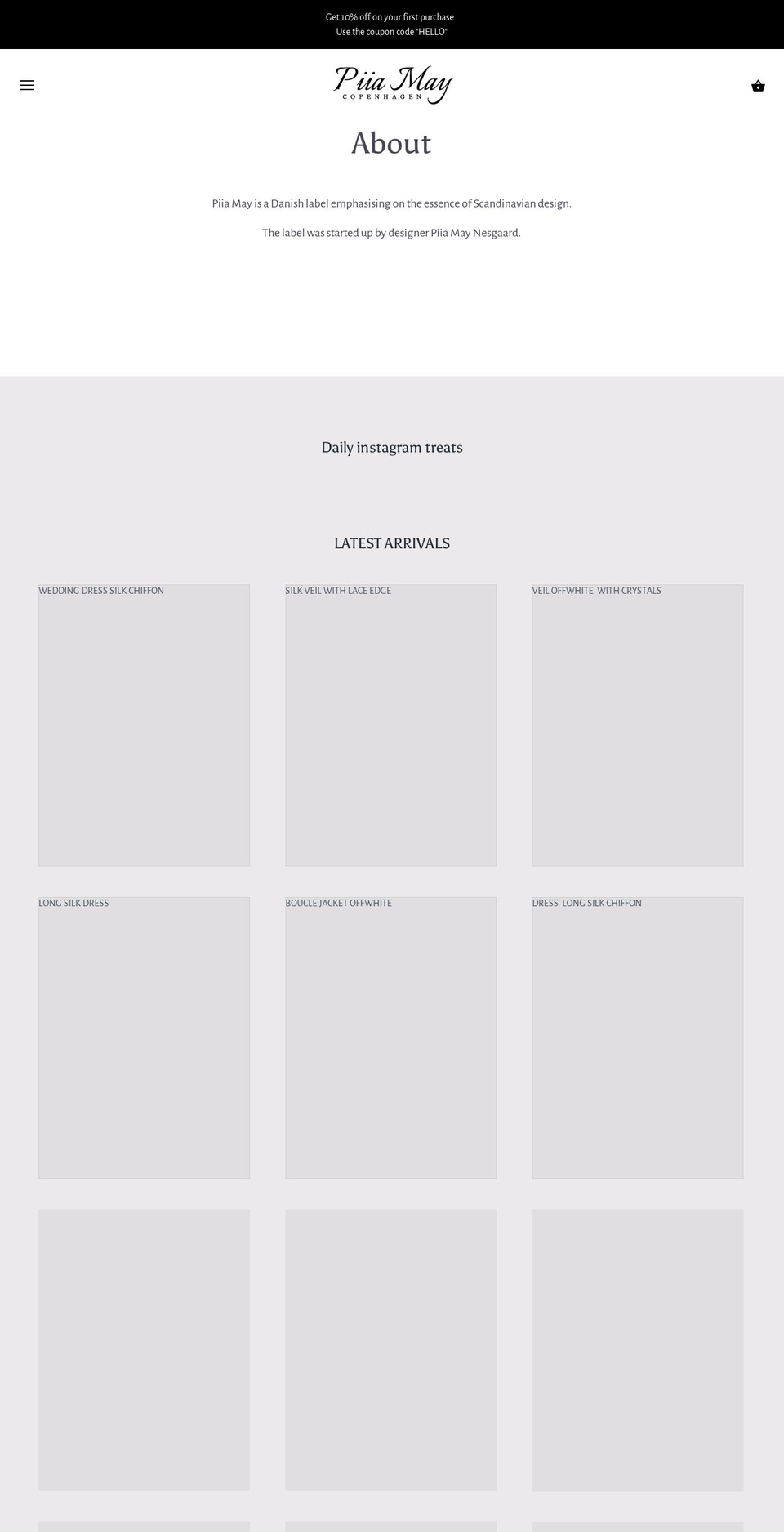 piia-may.com shopify website screenshot