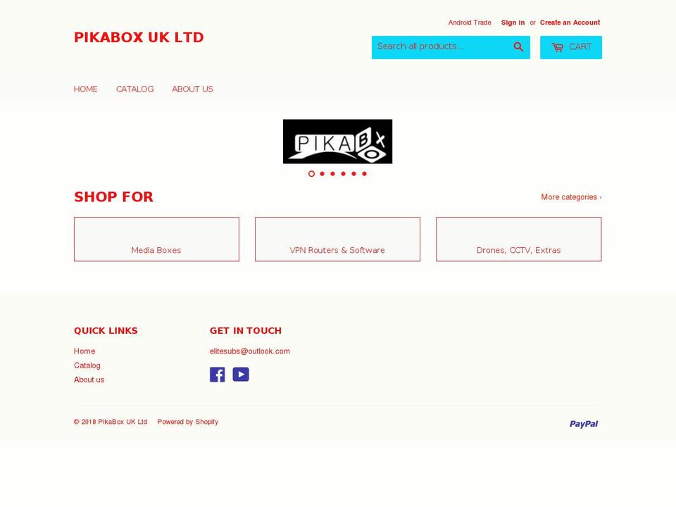 pikabox.uk shopify website screenshot