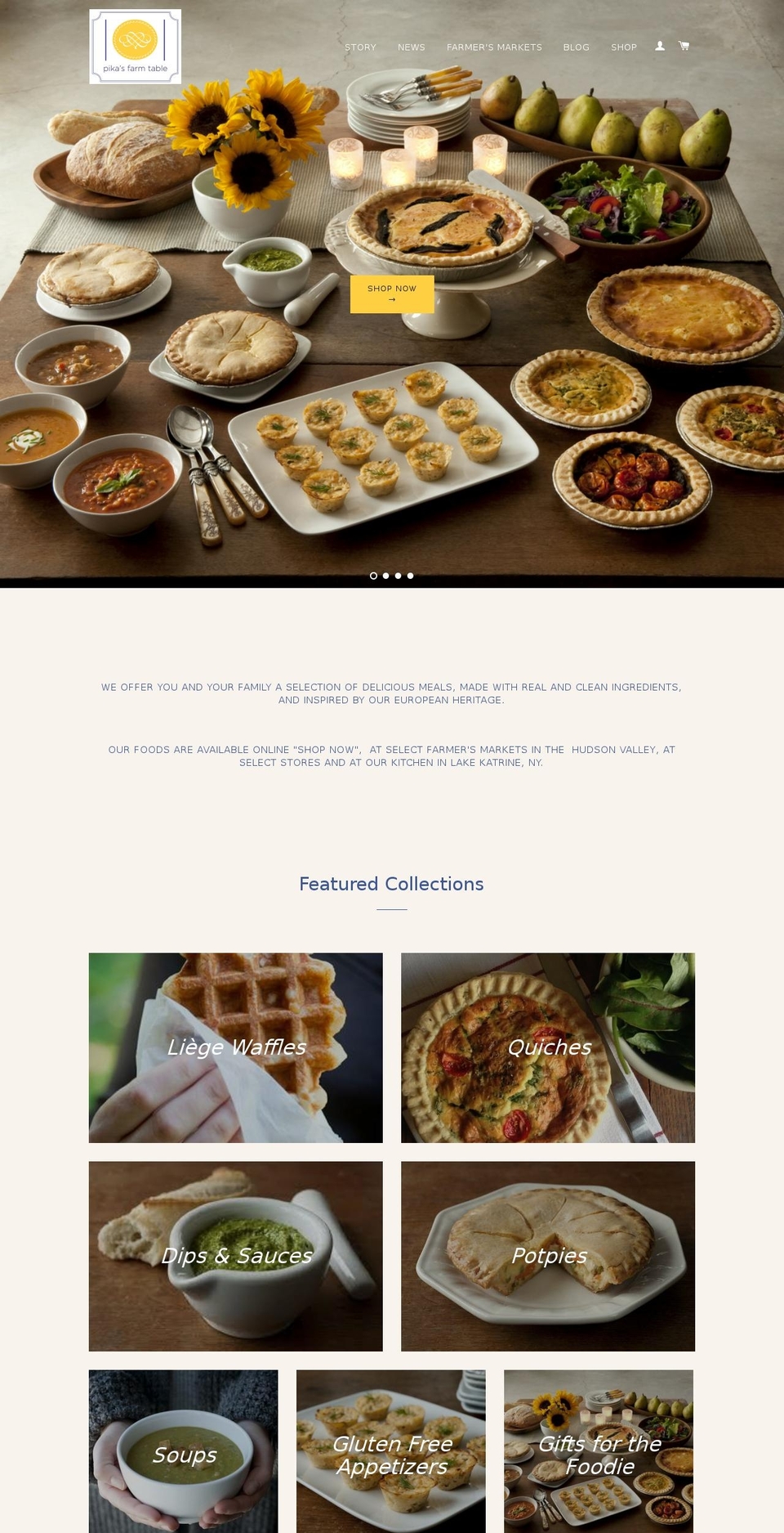 pikasfarmtable.com shopify website screenshot