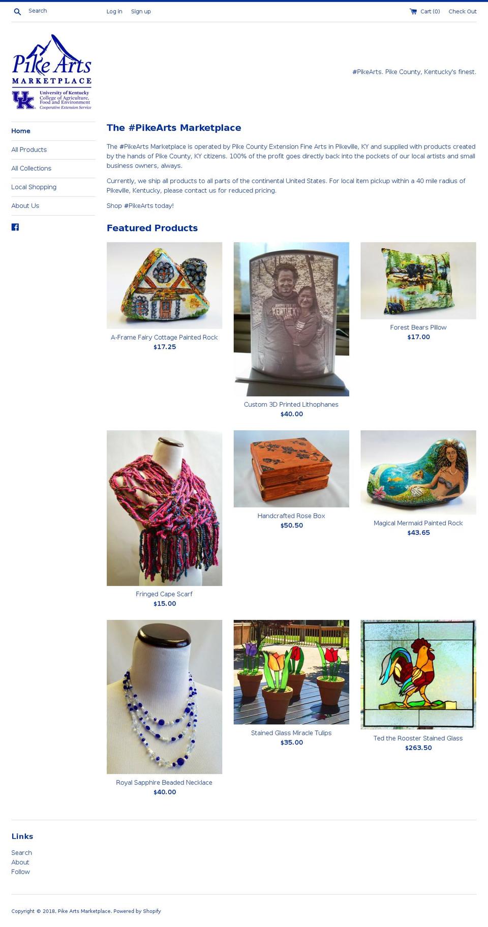 pikeartsmarketplace.com — Shopify storefront screenshot
