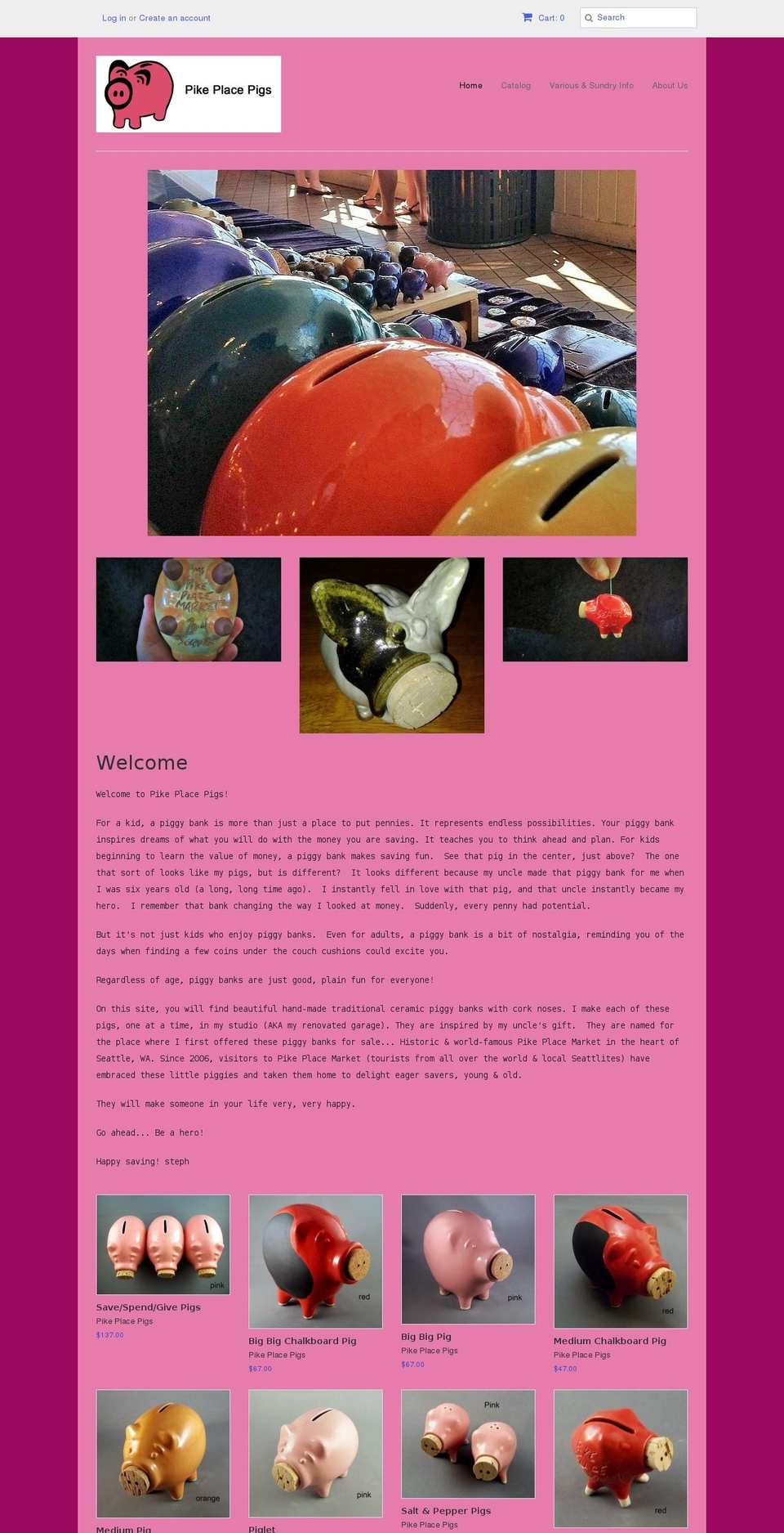 pikeplacepigs.com shopify website screenshot
