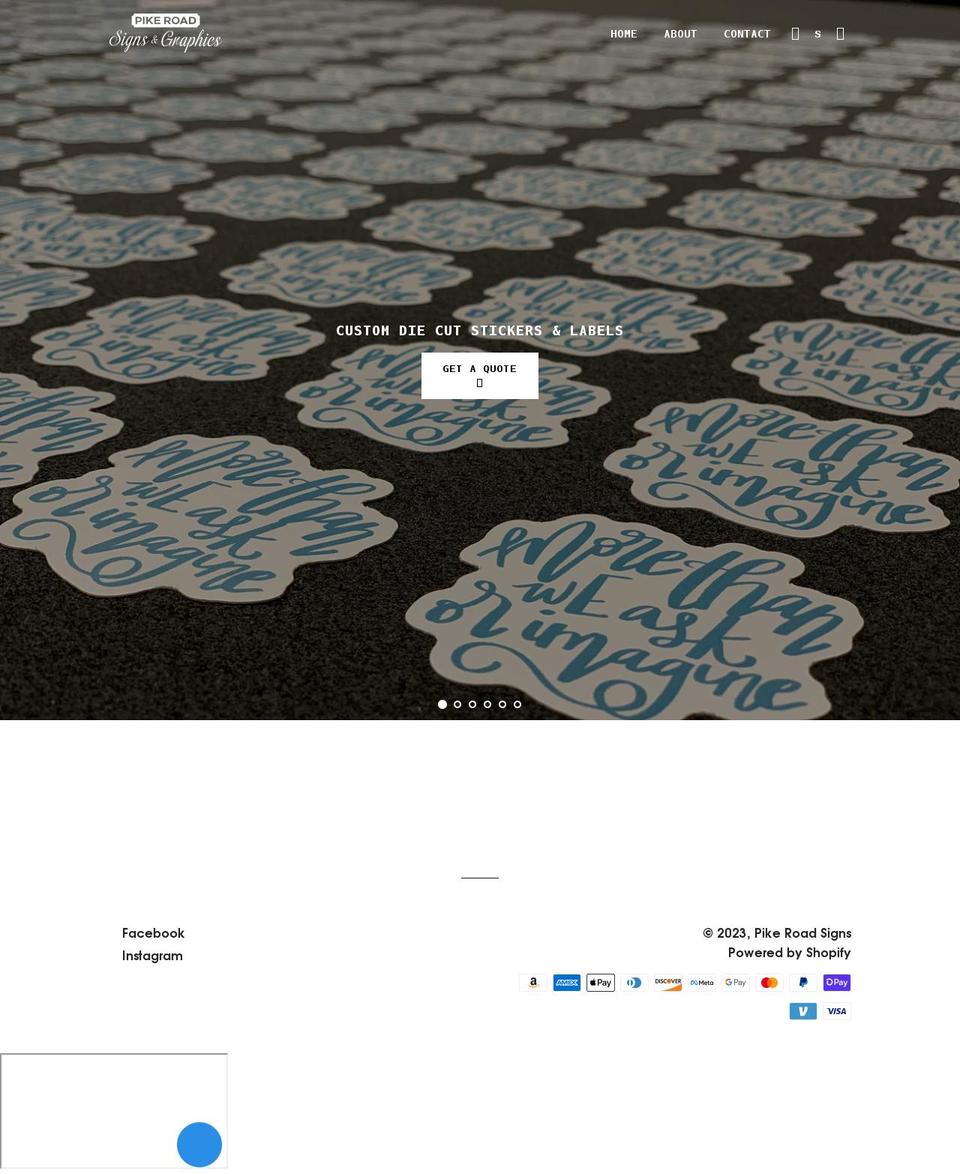 pikeroadsigns.com shopify website screenshot