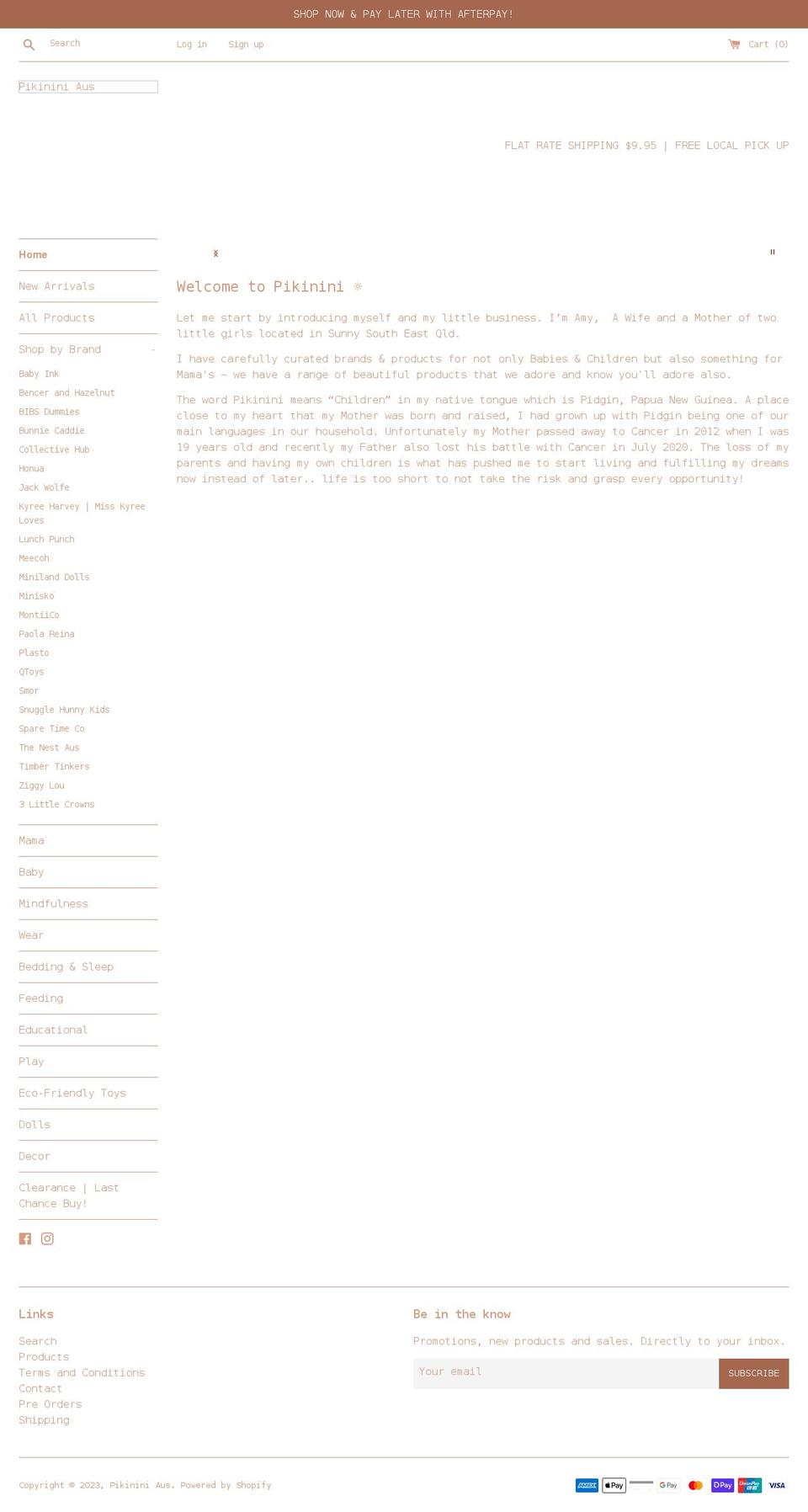 pikinini.com.au shopify website screenshot