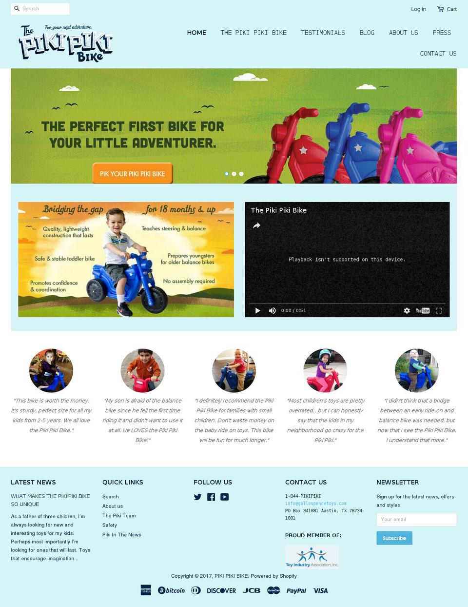pikipikibike.com shopify website screenshot