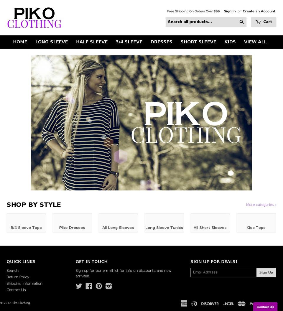 pikoclothing.com shopify website screenshot