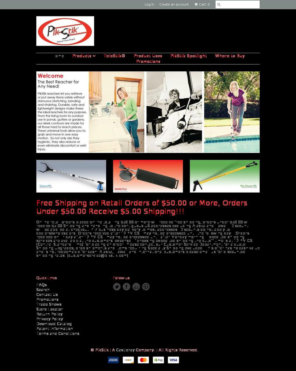 pikstick.com — Shopify storefront screenshot
