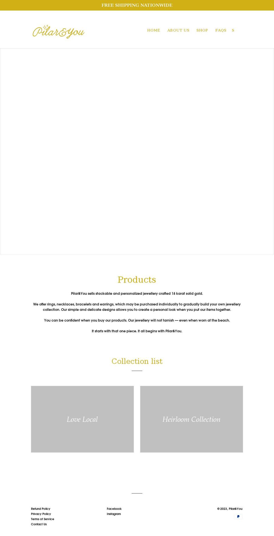 pilarandyou.com shopify website screenshot