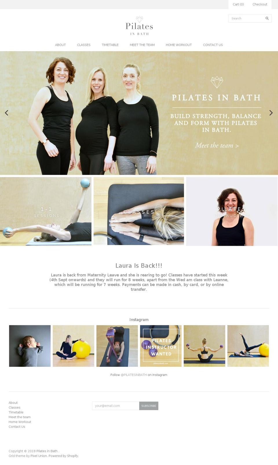 pilatesinbath.com shopify website screenshot