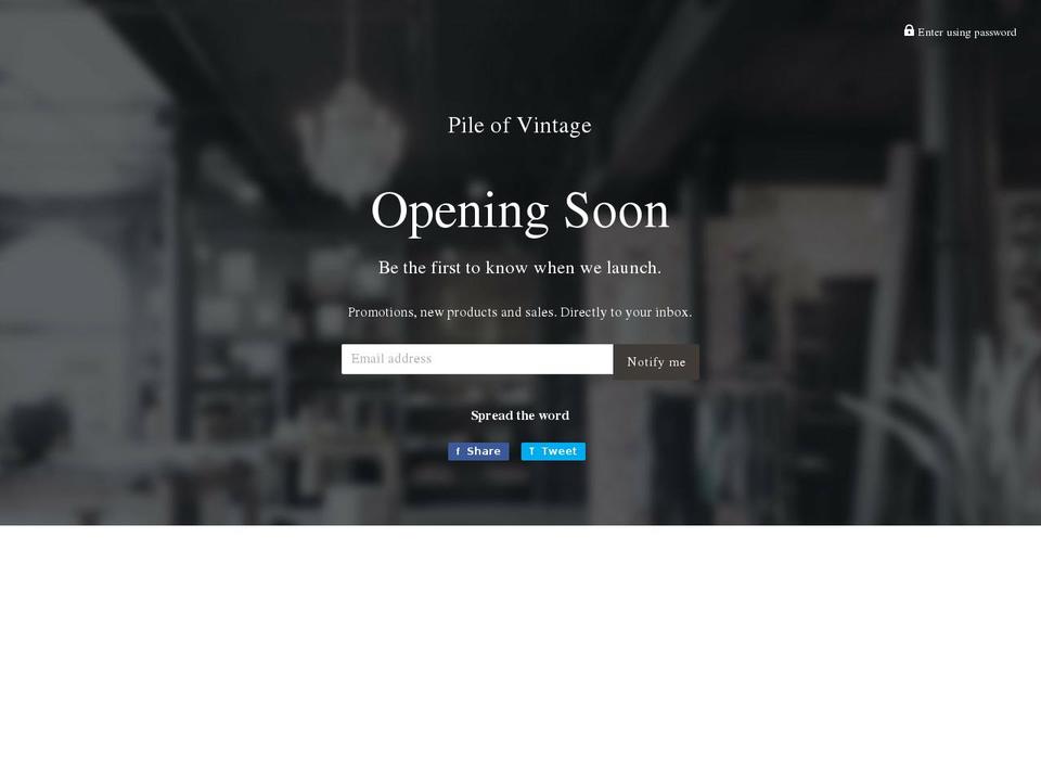 pileofvintage.com shopify website screenshot