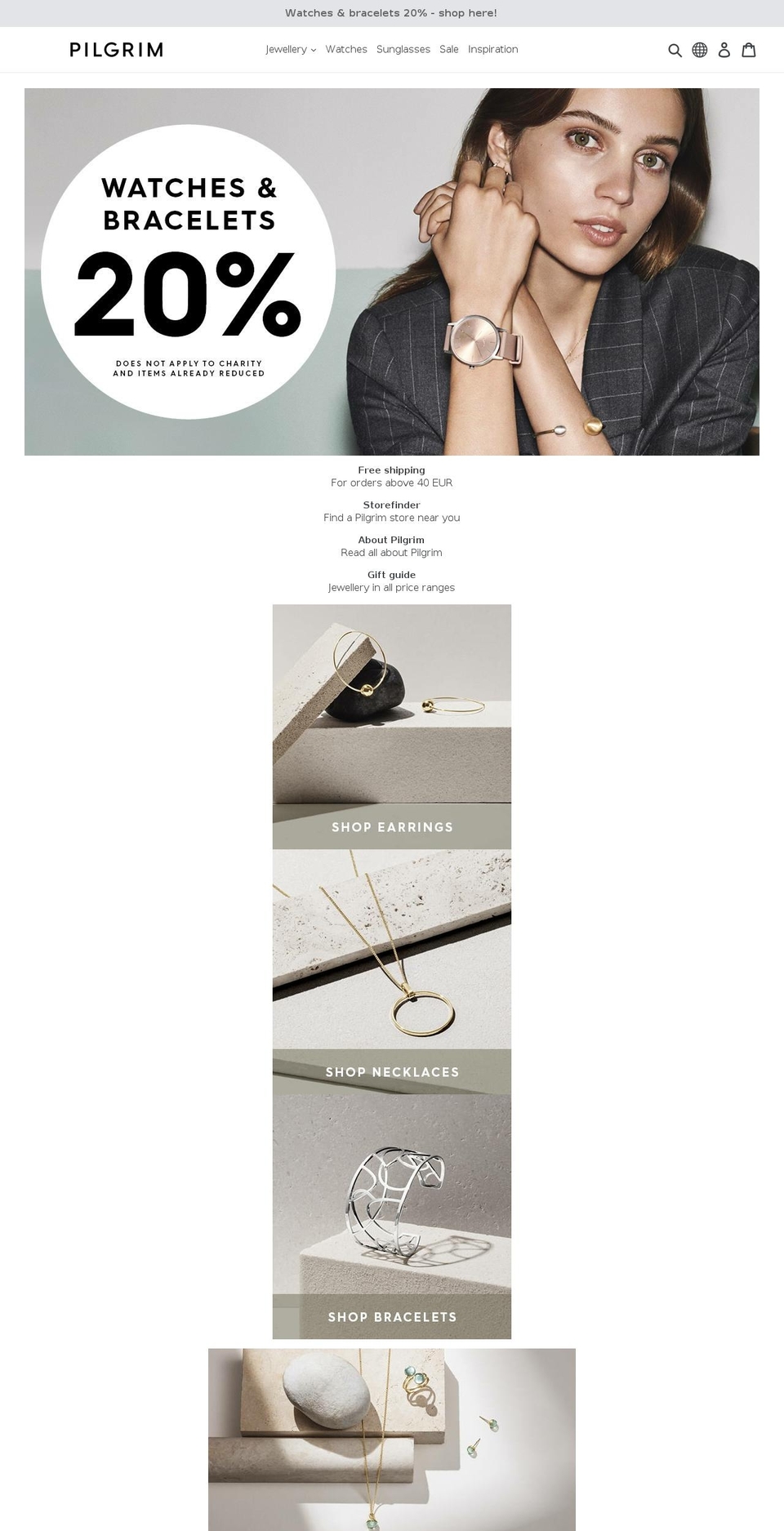 Pilgrim Shopify theme site example pilgrimjewellery.com