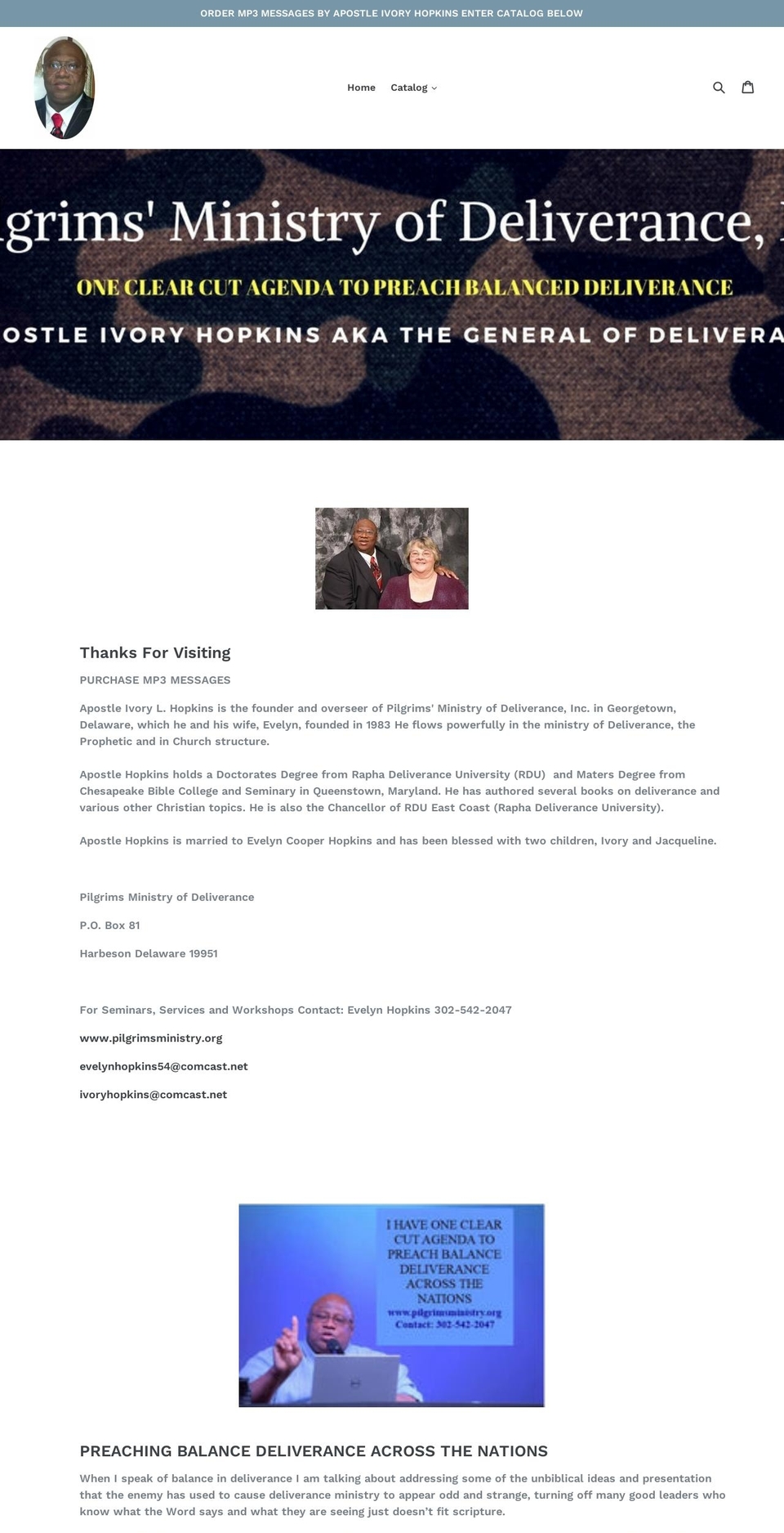 pilgrims-of-deliverance.myshopify.com shopify website screenshot