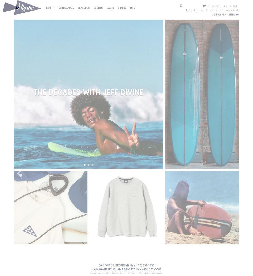 pilgrimsurfsupply.com shopify website screenshot