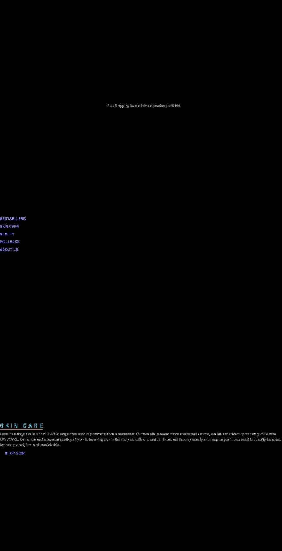 piliani.com shopify website screenshot