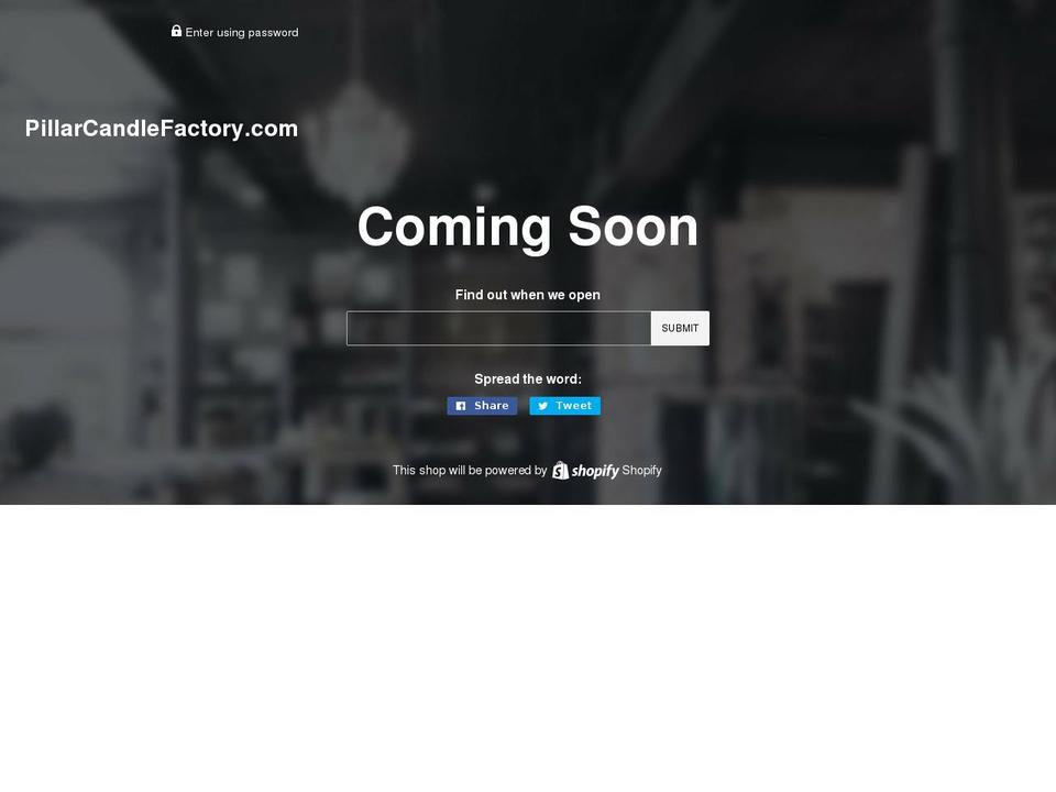 pillarcandlefactory.com shopify website screenshot