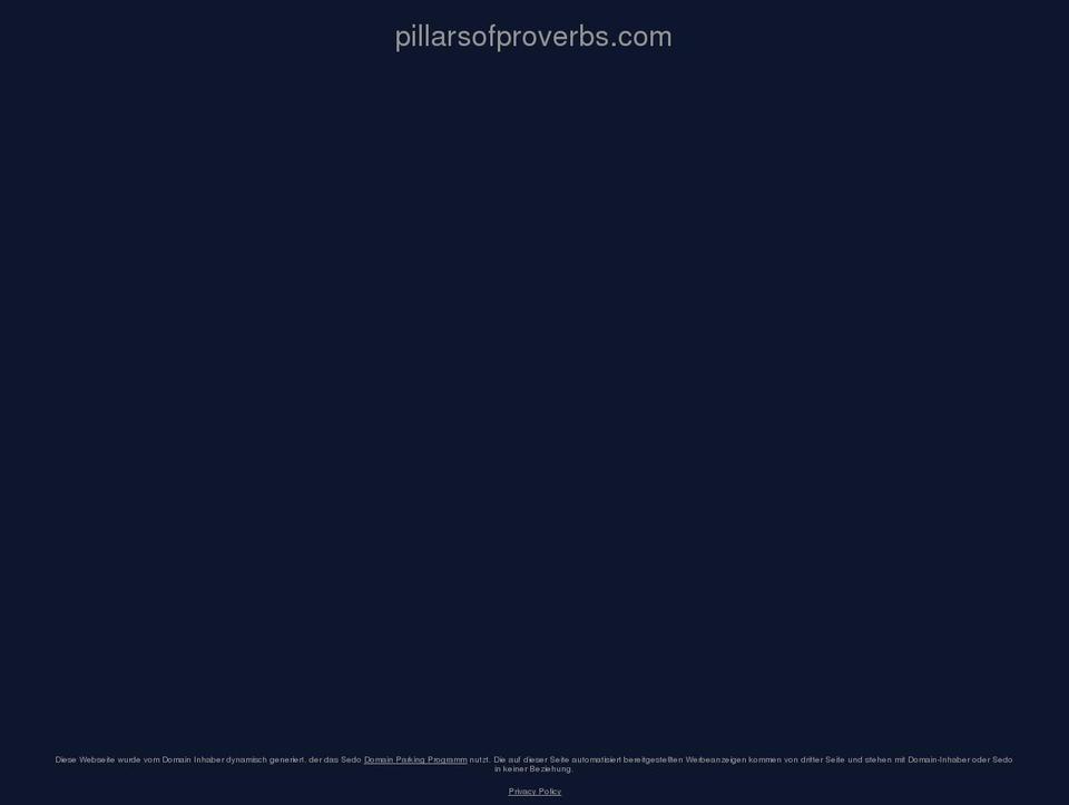 pillarsofproverbs.com shopify website screenshot