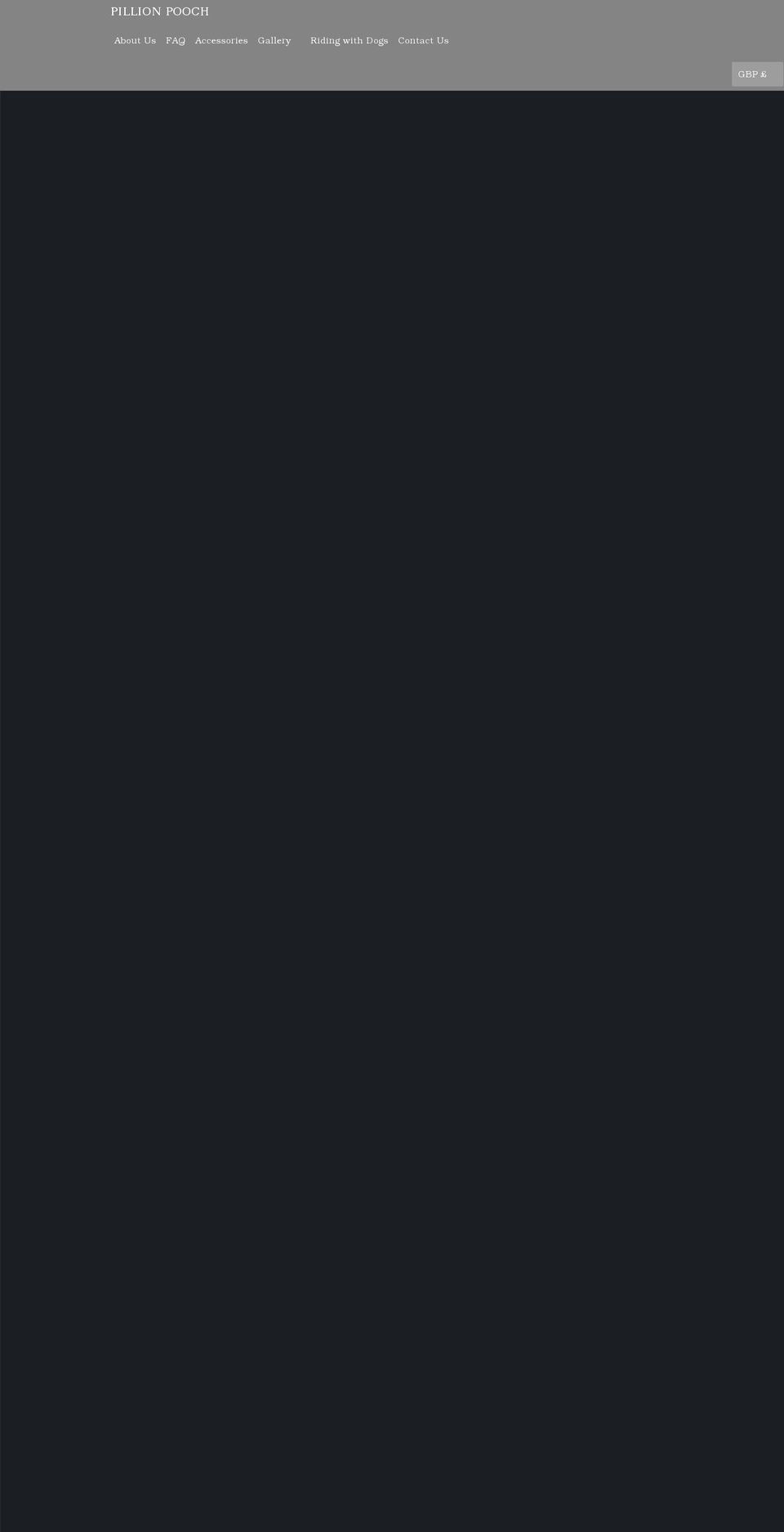 pillionpooch.com — Shopify storefront screenshot