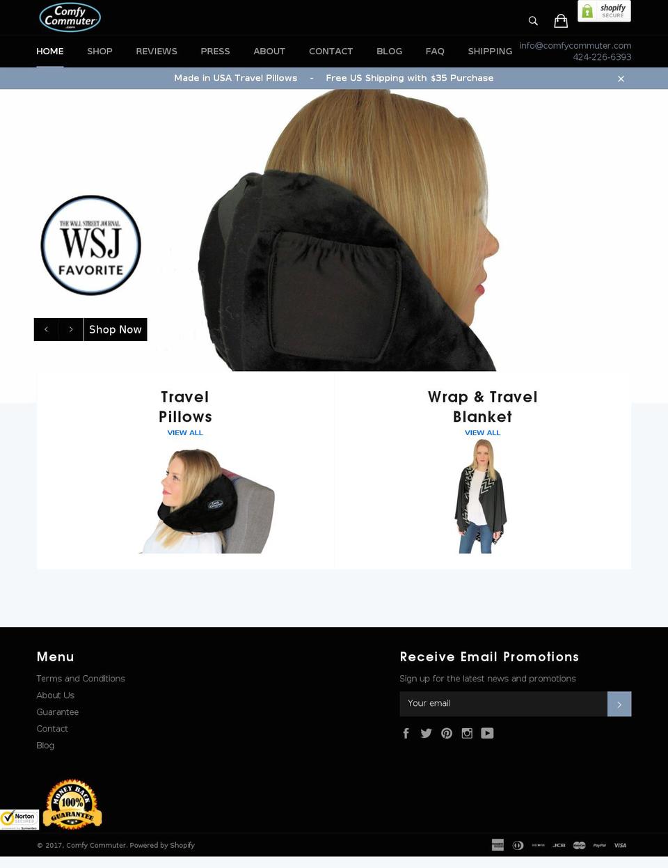 pillowforneck.com shopify website screenshot