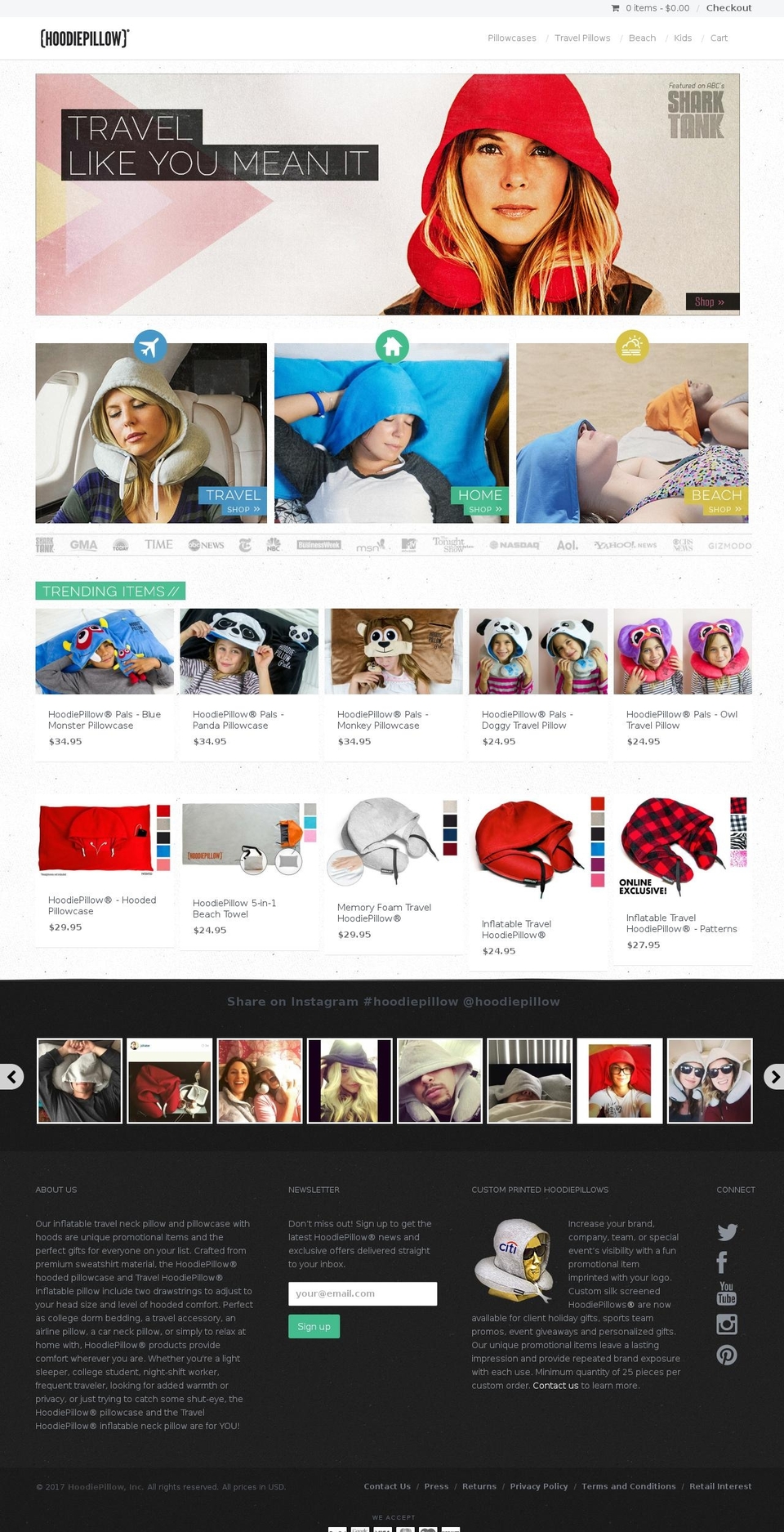 pillowhoodies.com shopify website screenshot