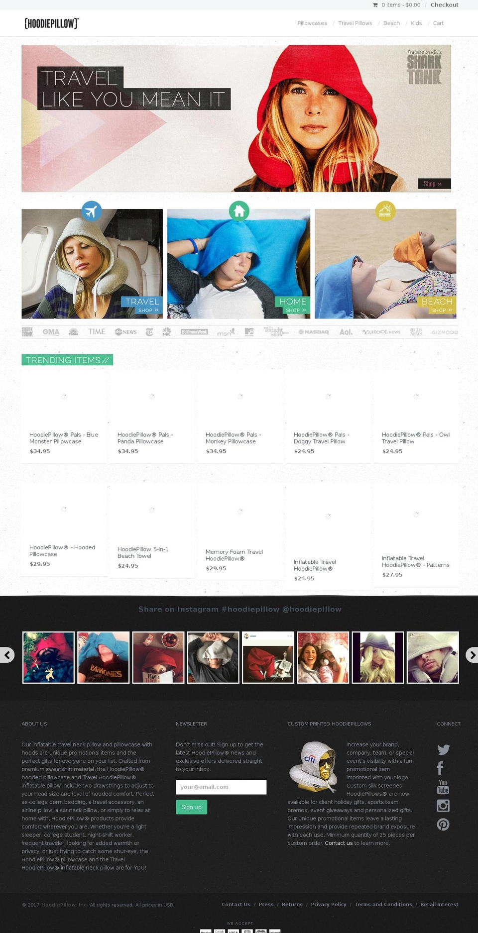 pillowhoodies.us shopify website screenshot