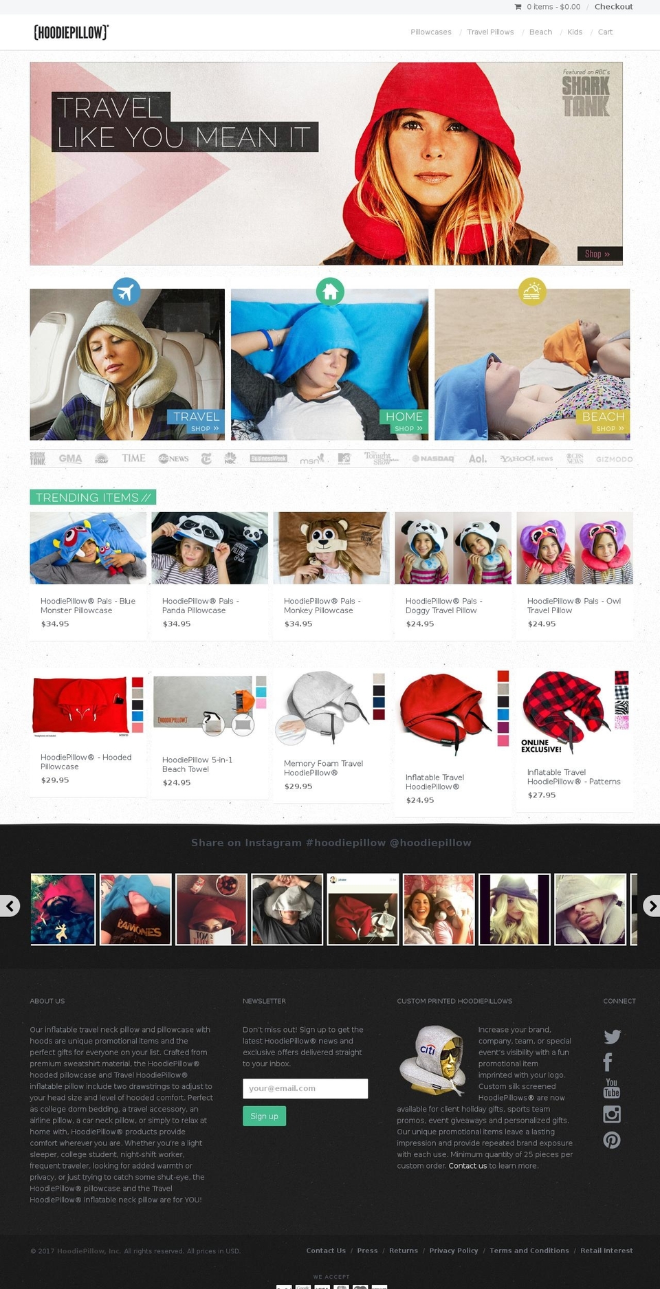pillowhoody.com shopify website screenshot