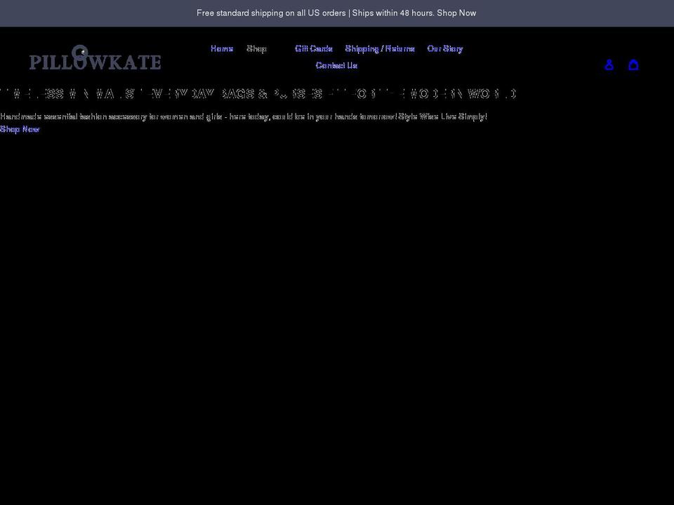 pillowkate.com shopify website screenshot