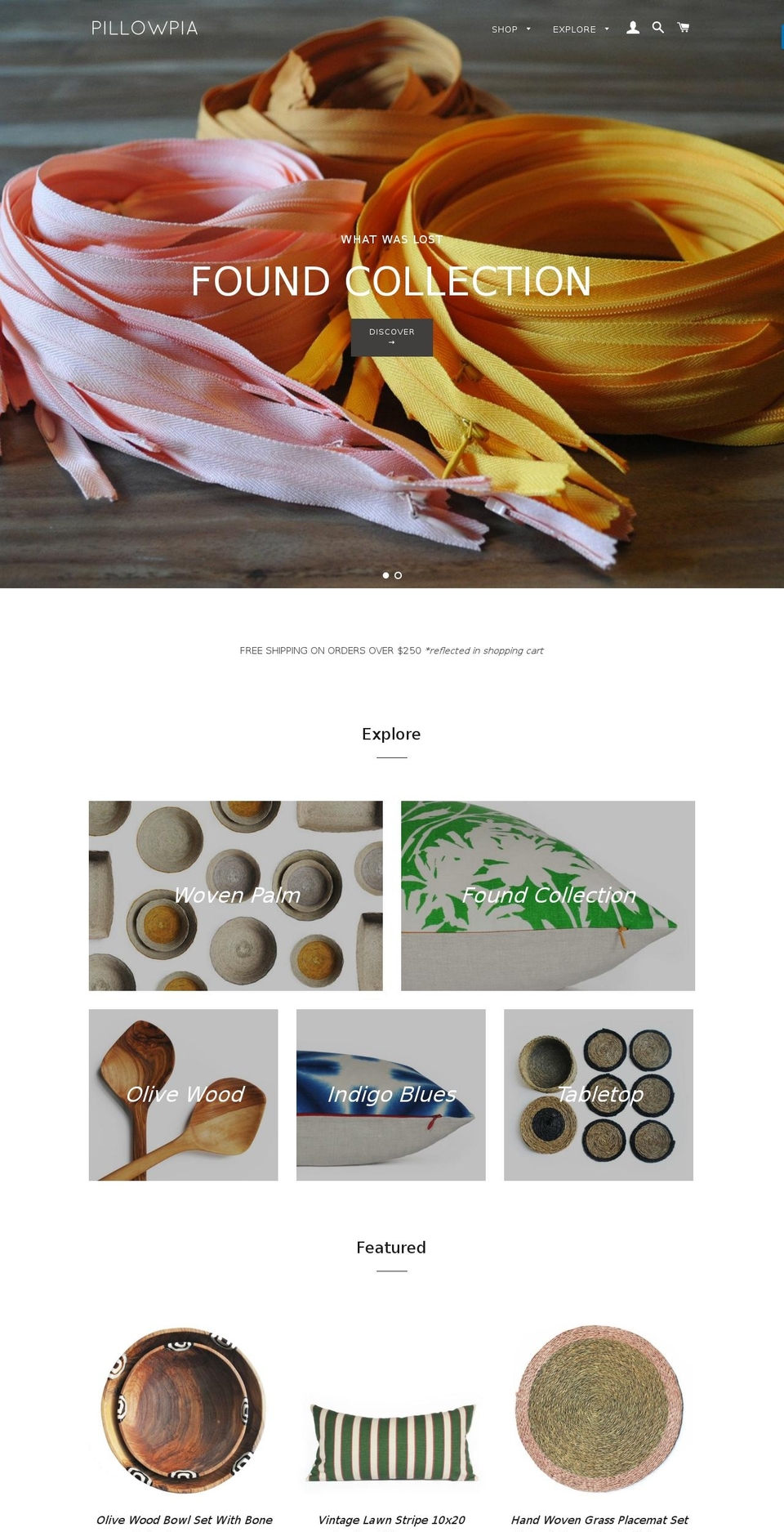 pillowpia.com shopify website screenshot