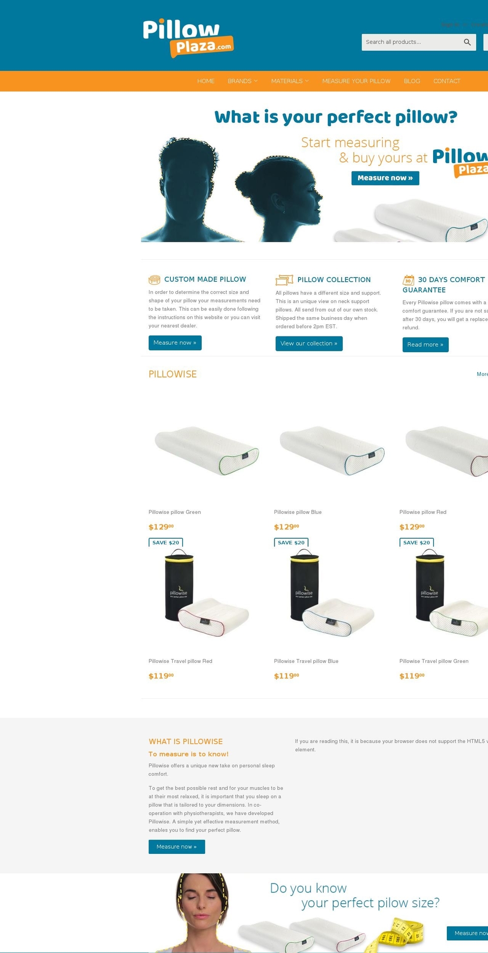 pillowplaza.com shopify website screenshot