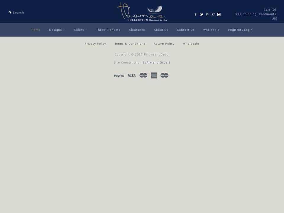 pillowsandaccents.com shopify website screenshot